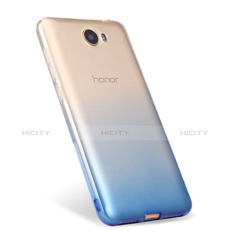Silikon Hülle Handyhülle Ultra Dünn Schutzhülle Durchsichtig Farbverlauf für Huawei Honor Play 5 Blau Plus