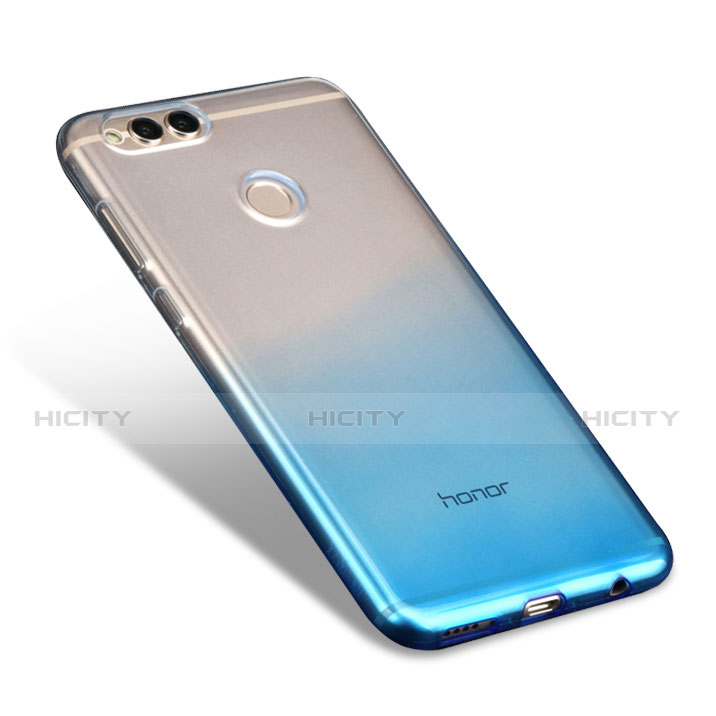 Silikon Hülle Handyhülle Ultra Dünn Schutzhülle Durchsichtig Farbverlauf für Huawei Honor View 10 Hellblau Plus