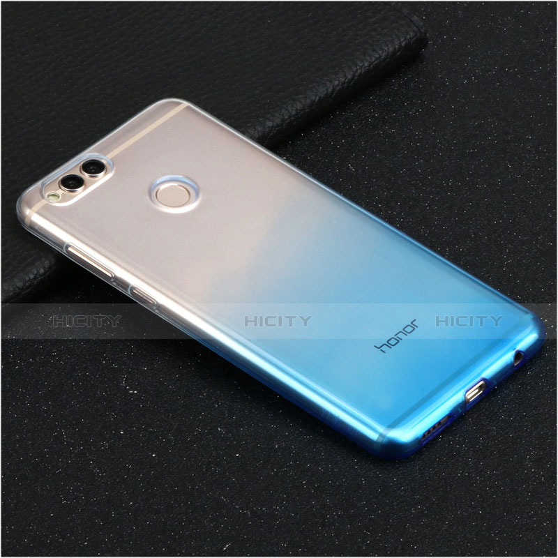 Silikon Hülle Handyhülle Ultra Dünn Schutzhülle Durchsichtig Farbverlauf für Huawei Honor View 10 Hellblau groß