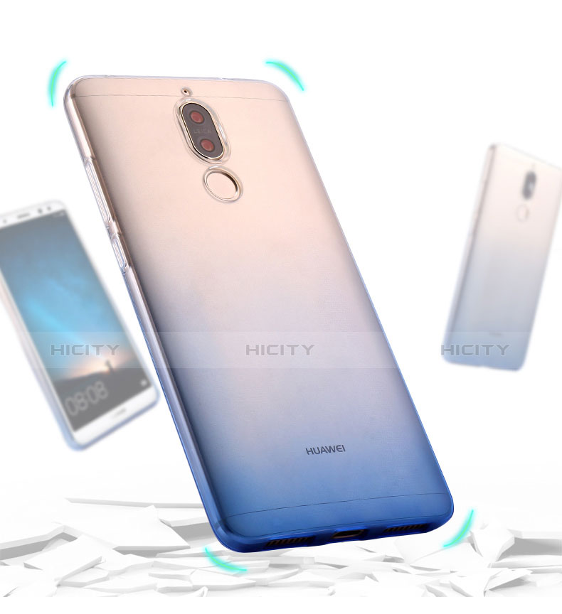 Silikon Hülle Handyhülle Ultra Dünn Schutzhülle Durchsichtig Farbverlauf für Huawei Mate 10 Lite Blau groß