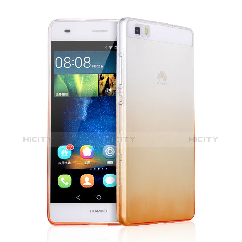 Silikon Hülle Handyhülle Ultra Dünn Schutzhülle Durchsichtig Farbverlauf für Huawei P8 Lite Orange