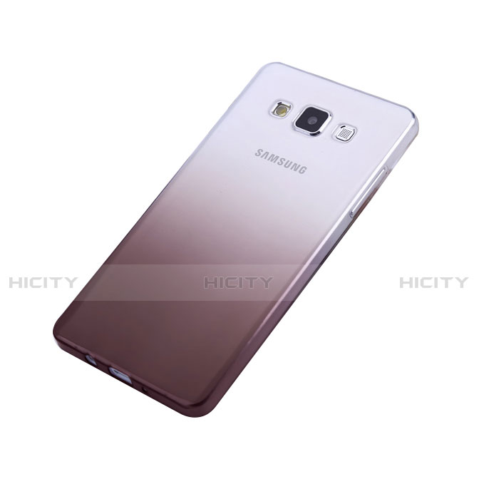 Silikon Hülle Handyhülle Ultra Dünn Schutzhülle Durchsichtig Farbverlauf für Samsung Galaxy A5 SM-500F Grau Plus