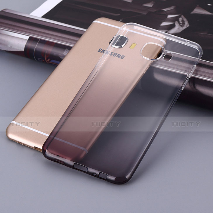 Silikon Hülle Handyhülle Ultra Dünn Schutzhülle Durchsichtig Farbverlauf für Samsung Galaxy C9 Pro C9000 Grau