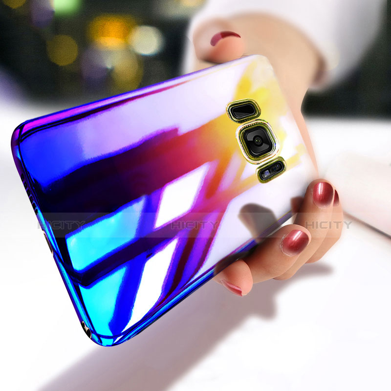 Silikon Hülle Handyhülle Ultra Dünn Schutzhülle Durchsichtig Farbverlauf für Samsung Galaxy S8 Plusfarbig groß