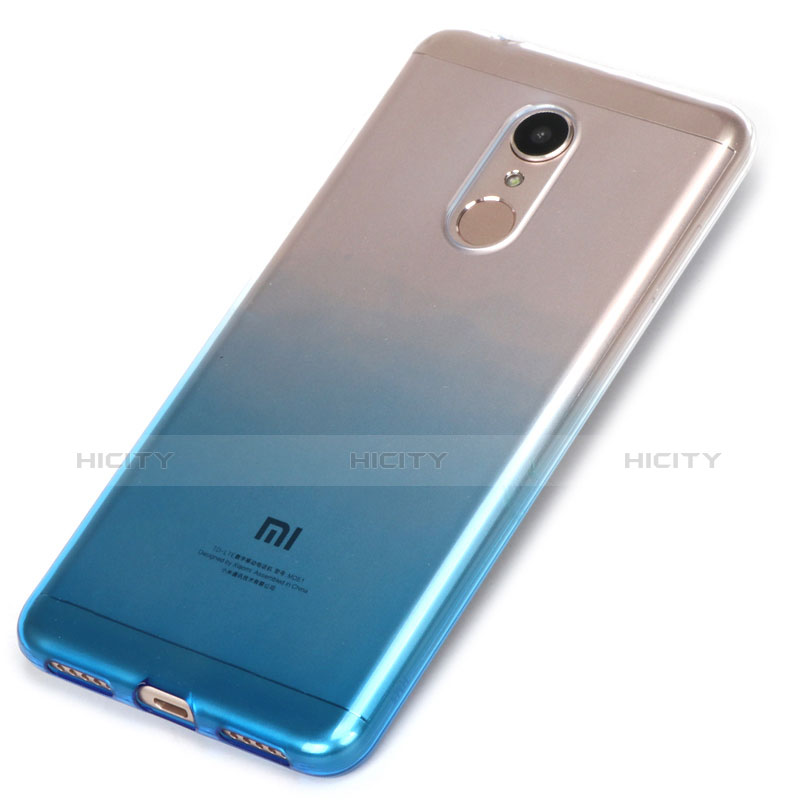 Silikon Hülle Handyhülle Ultra Dünn Schutzhülle Durchsichtig Farbverlauf für Xiaomi Redmi 5 Blau Plus