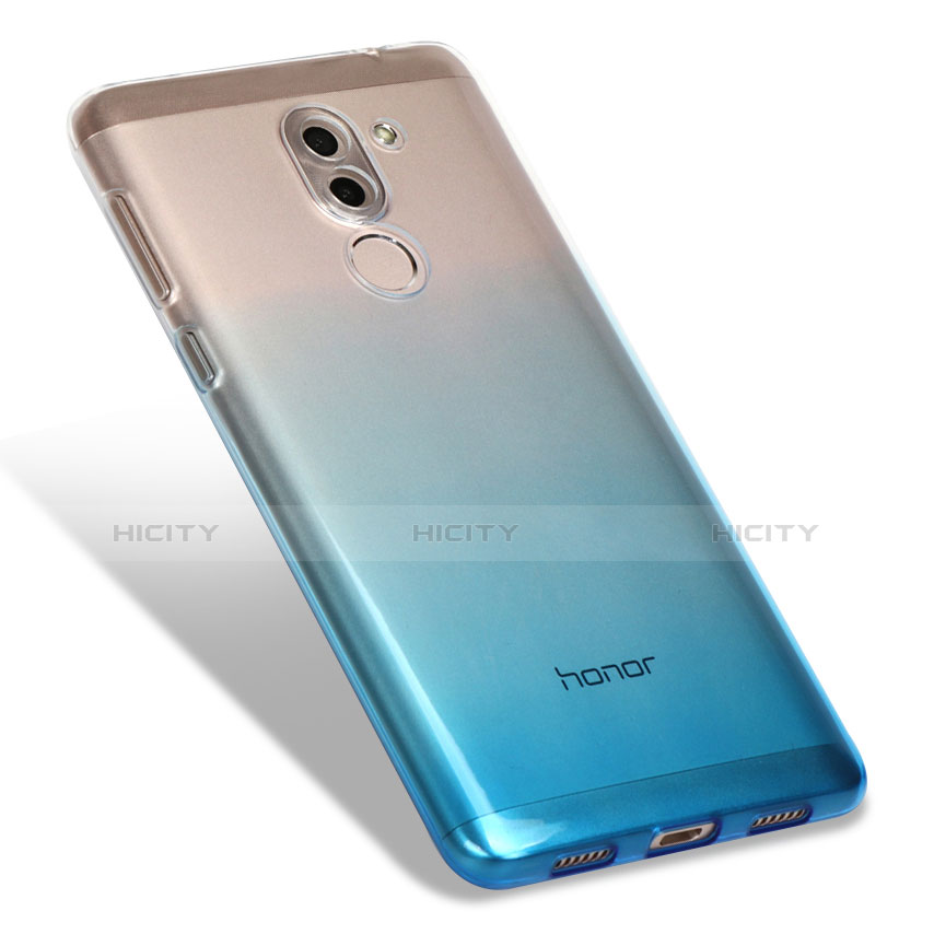 Silikon Hülle Handyhülle Ultra Dünn Schutzhülle Durchsichtig Farbverlauf G01 für Huawei Honor 6X Blau Plus