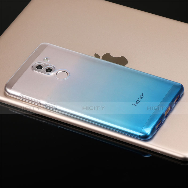 Silikon Hülle Handyhülle Ultra Dünn Schutzhülle Durchsichtig Farbverlauf G01 für Huawei Honor 6X Pro Blau