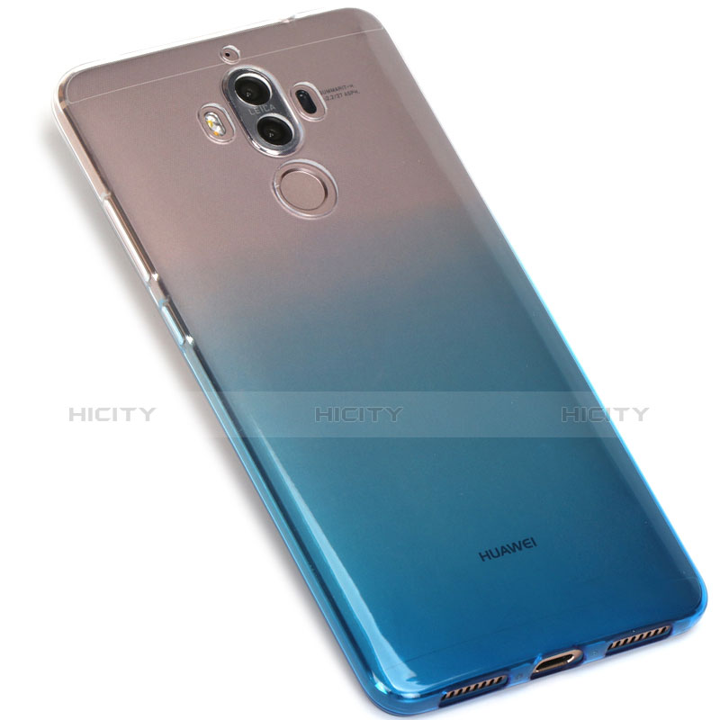 Silikon Hülle Handyhülle Ultra Dünn Schutzhülle Durchsichtig Farbverlauf G01 für Huawei Mate 9 Blau Plus