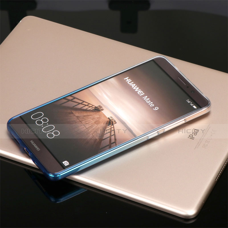 Silikon Hülle Handyhülle Ultra Dünn Schutzhülle Durchsichtig Farbverlauf G01 für Huawei Mate 9 Blau groß