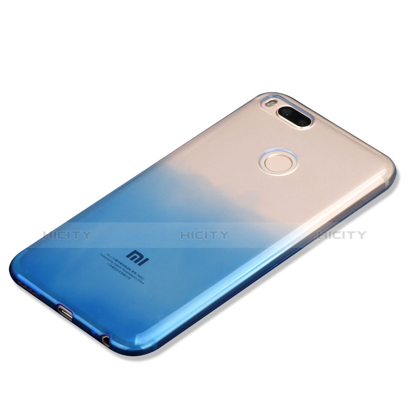 Silikon Hülle Handyhülle Ultra Dünn Schutzhülle Durchsichtig Farbverlauf G01 für Xiaomi Mi 5X Blau groß
