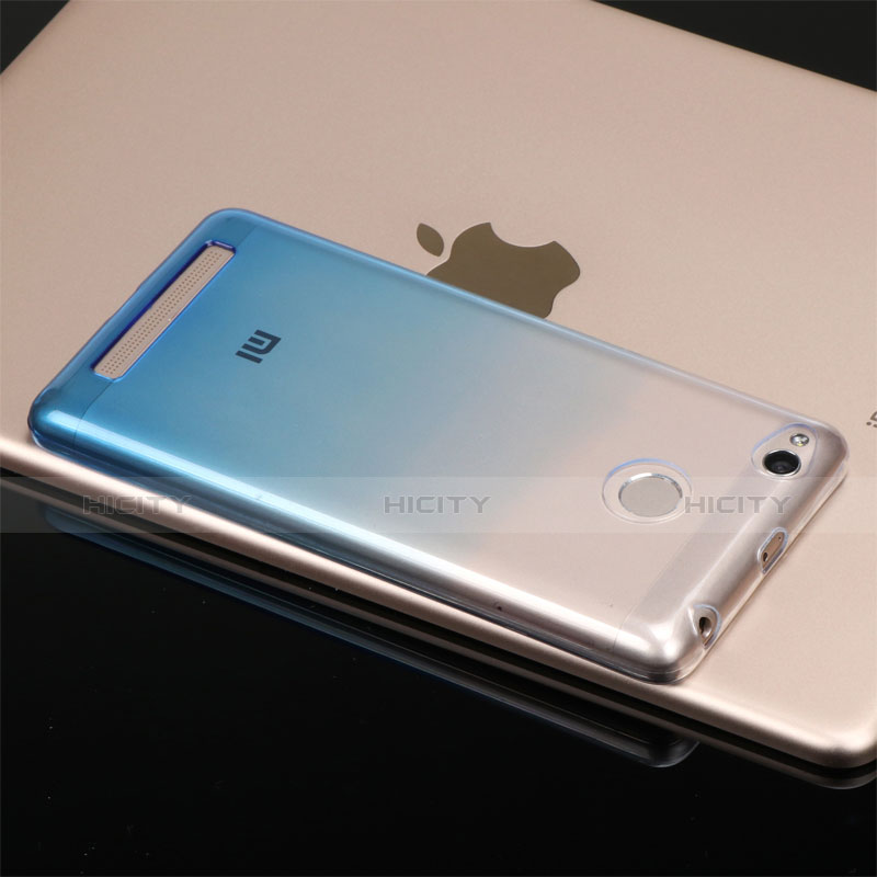 Silikon Hülle Handyhülle Ultra Dünn Schutzhülle Durchsichtig Farbverlauf G01 für Xiaomi Redmi 3S Blau groß