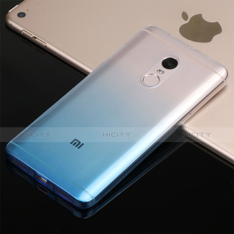 Silikon Hülle Handyhülle Ultra Dünn Schutzhülle Durchsichtig Farbverlauf G01 für Xiaomi Redmi Note 4 Blau groß