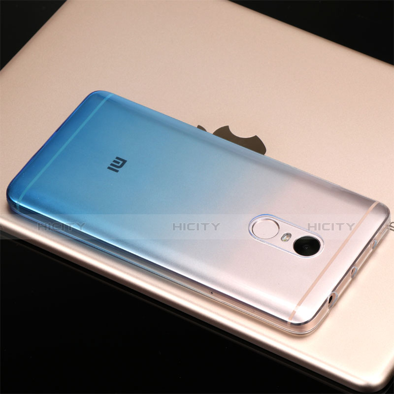 Silikon Hülle Handyhülle Ultra Dünn Schutzhülle Durchsichtig Farbverlauf G01 für Xiaomi Redmi Note 4 Blau groß