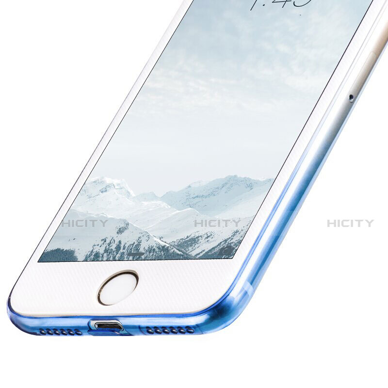 Silikon Hülle Handyhülle Ultra Dünn Schutzhülle Durchsichtig Farbverlauf mit Fingerring Ständer für Apple iPhone SE3 (2022) Blau groß