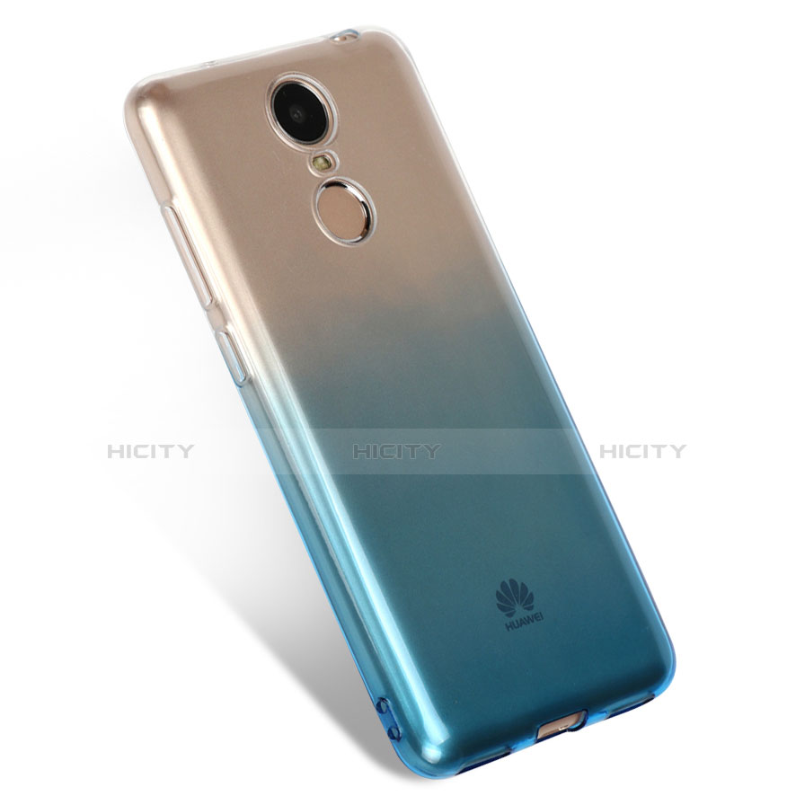 Silikon Hülle Handyhülle Ultra Dünn Schutzhülle Durchsichtig Farbverlauf Q01 für Huawei Enjoy 6 Blau