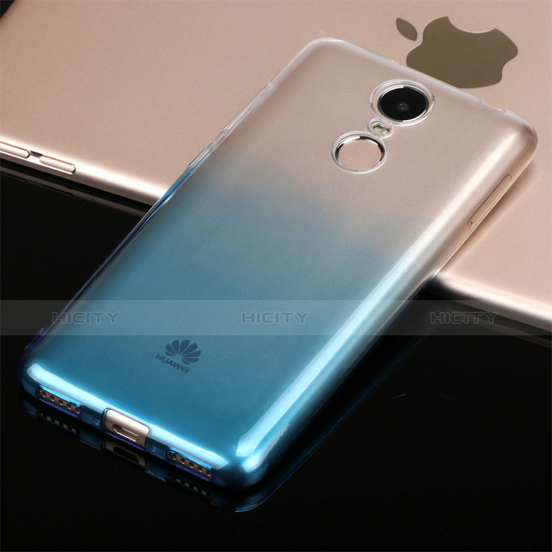 Silikon Hülle Handyhülle Ultra Dünn Schutzhülle Durchsichtig Farbverlauf Q01 für Huawei Enjoy 6 Blau