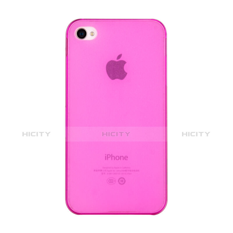 Silikon Hülle Handyhülle Ultra Dünn Schutzhülle Durchsichtig Matt für Apple iPhone 4 Rosa Plus
