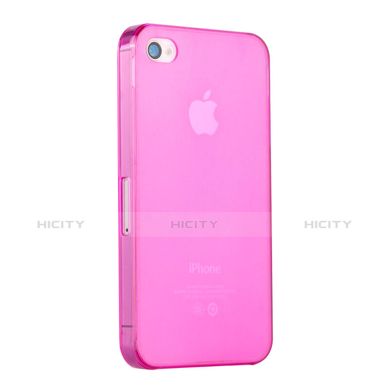 Silikon Hülle Handyhülle Ultra Dünn Schutzhülle Durchsichtig Matt für Apple iPhone 4 Rosa groß