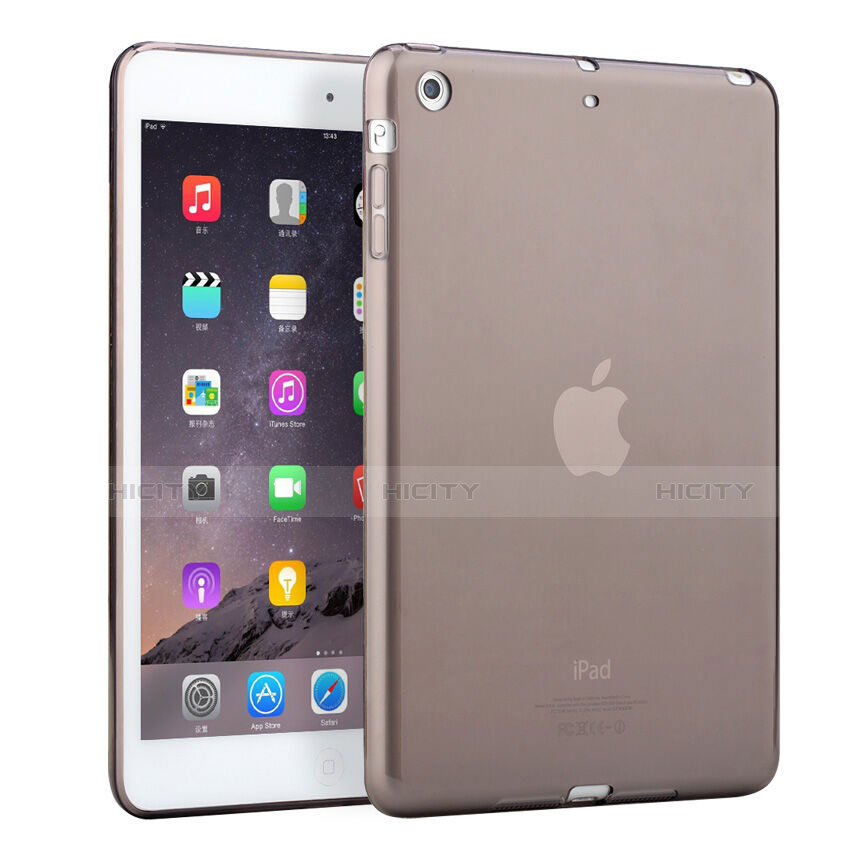 Silikon Hülle Handyhülle Ultra Dünn Schutzhülle Durchsichtig Transparent für Apple iPad Mini 3 Grau