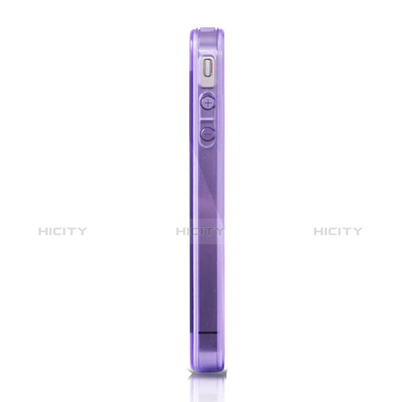 Silikon Hülle Handyhülle Ultra Dünn Schutzhülle Durchsichtig Transparent für Apple iPhone 4 Violett groß