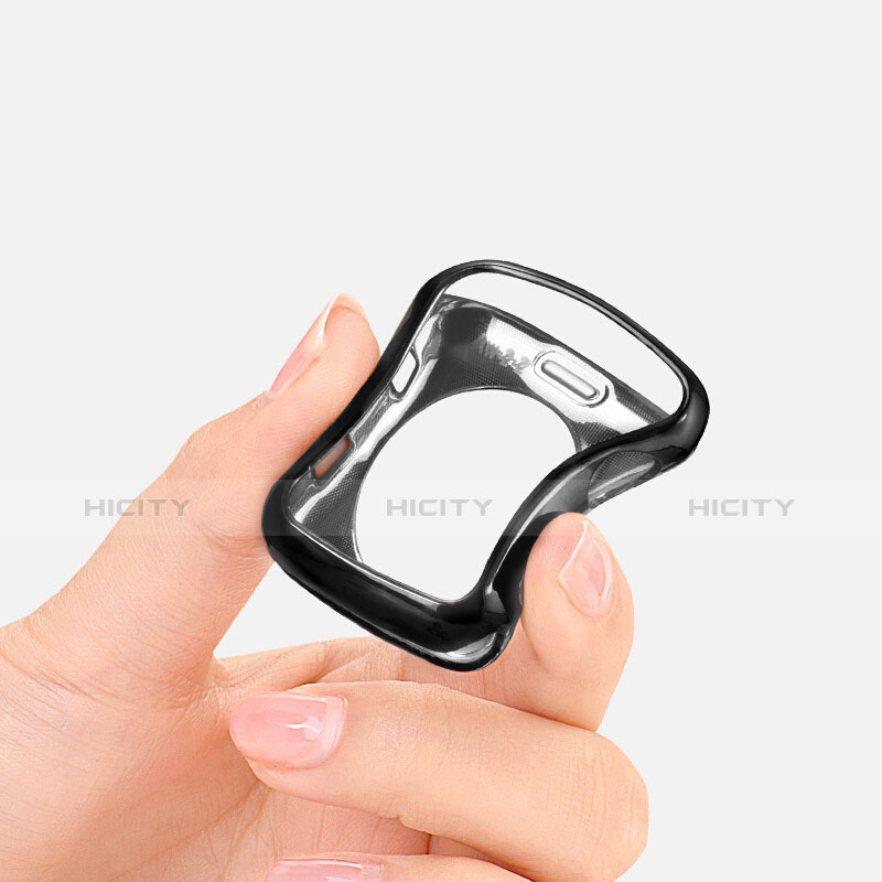 Silikon Hülle Handyhülle Ultra Dünn Schutzhülle Durchsichtig Transparent für Apple iWatch 2 38mm Schwarz groß