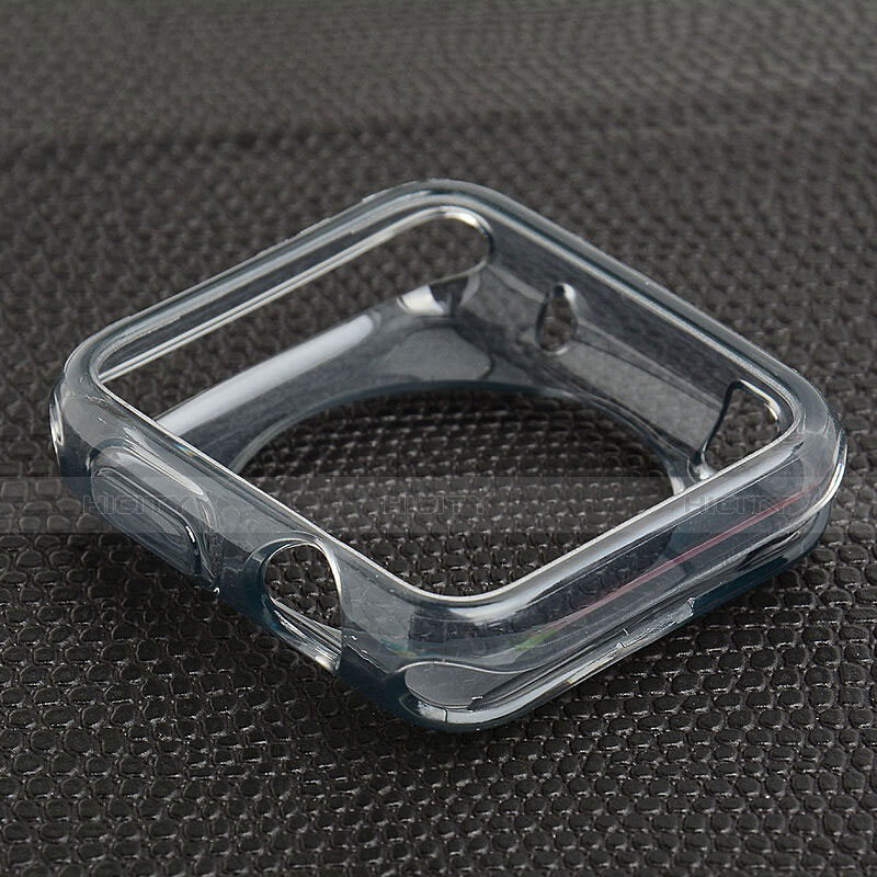 Silikon Hülle Handyhülle Ultra Dünn Schutzhülle Durchsichtig Transparent für Apple iWatch 3 42mm Grau