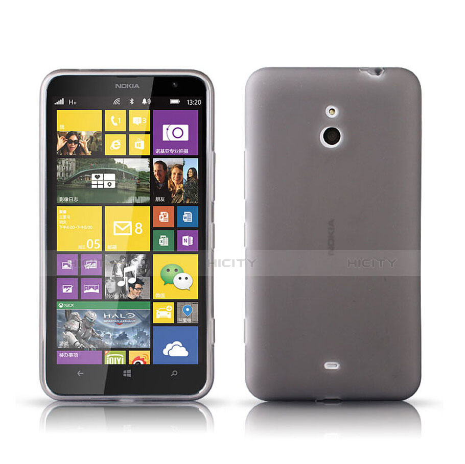 Silikon Hülle Handyhülle Ultra Dünn Schutzhülle Durchsichtig Transparent für Nokia Lumia 1320 Grau Plus