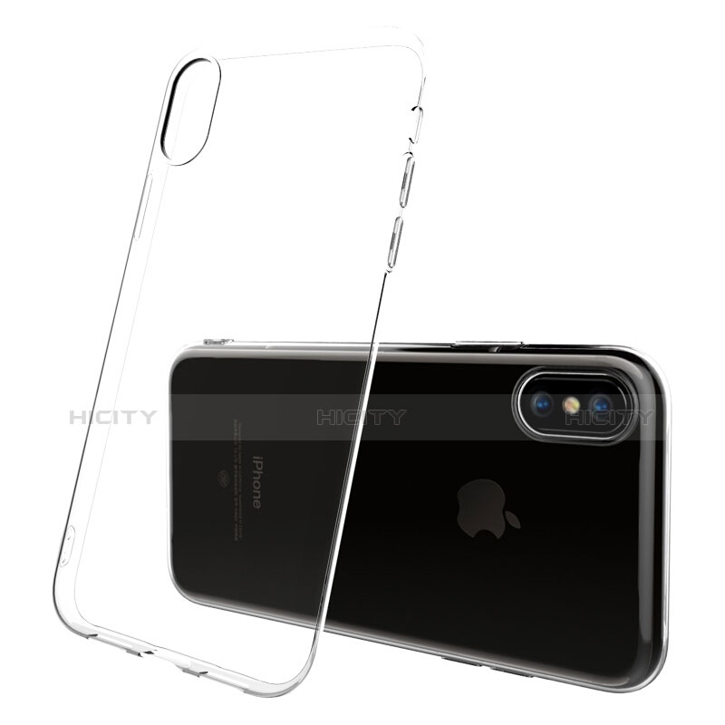 Silikon Hülle Handyhülle Ultra Dünn Schutzhülle Durchsichtig Transparent mit Schutzfolie für Apple iPhone X Klar