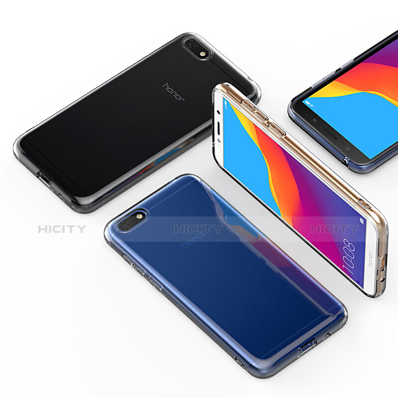 Silikon Hülle Handyhülle Ultra Dünn Schutzhülle Durchsichtig Transparent mit Schutzfolie für Huawei Honor 7S Klar groß