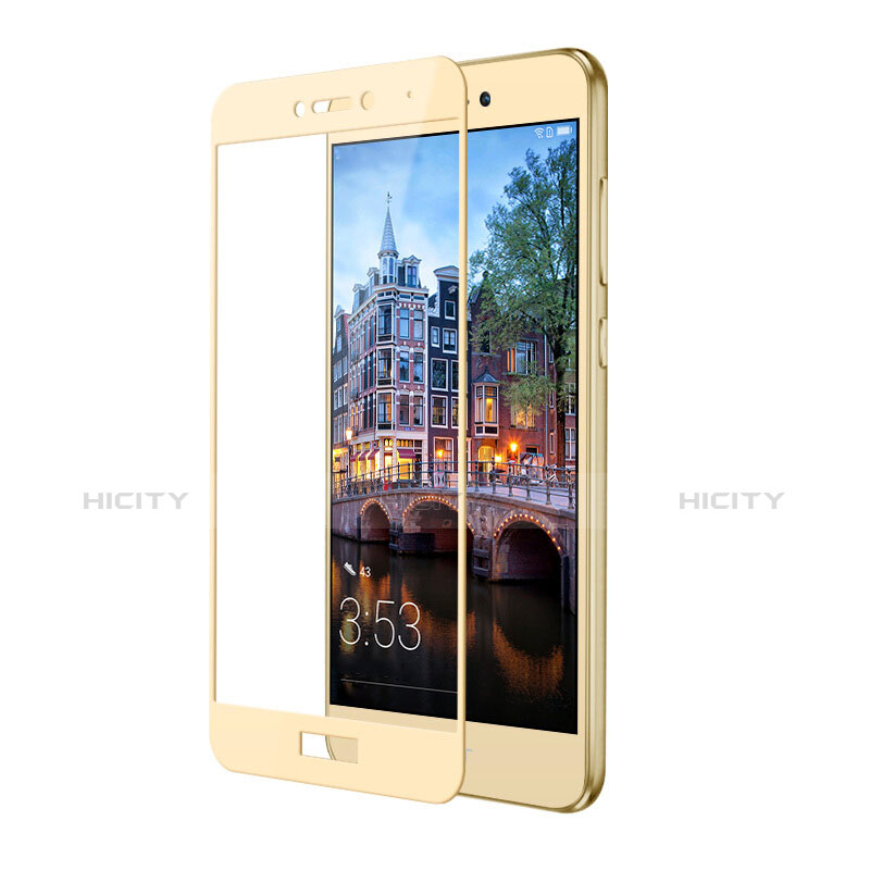 Silikon Hülle Handyhülle Ultra Dünn Schutzhülle Durchsichtig Transparent mit Schutzfolie für Huawei Honor 8 Lite Gold groß