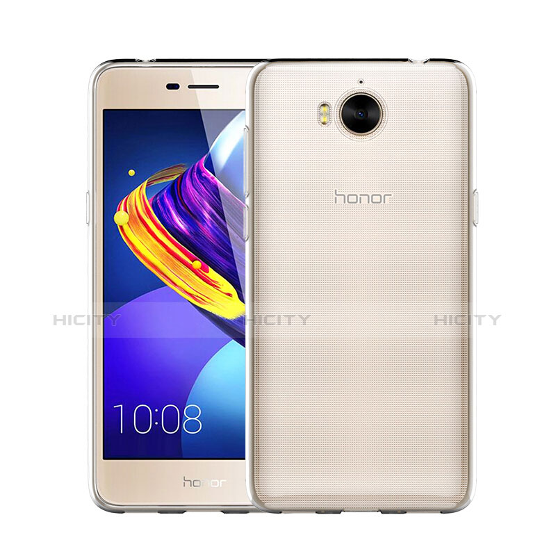 Silikon Hülle Handyhülle Ultra Dünn Schutzhülle Durchsichtig Transparent mit Schutzfolie für Huawei Honor Play 6 Klar groß