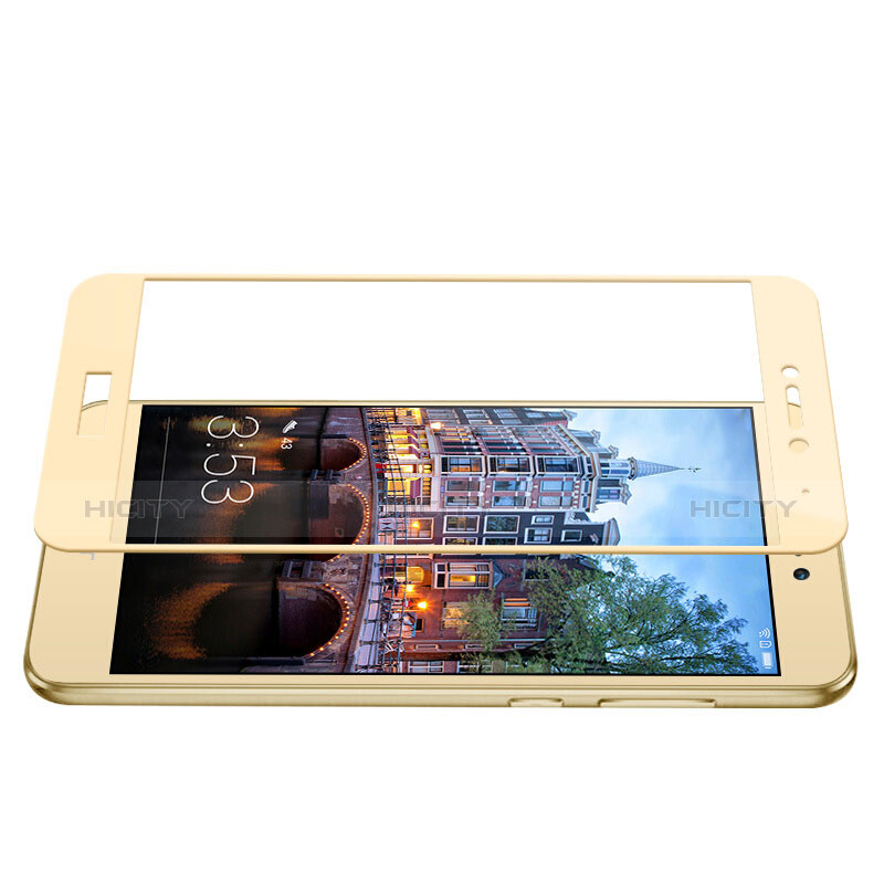Silikon Hülle Handyhülle Ultra Dünn Schutzhülle Durchsichtig Transparent mit Schutzfolie für Huawei P8 Lite (2017) Gold groß