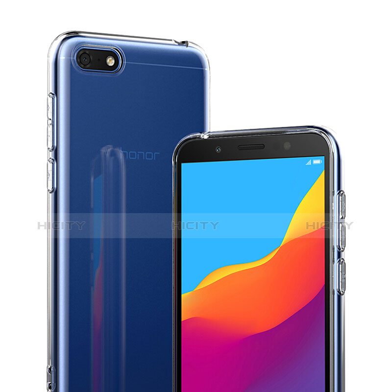 Silikon Hülle Handyhülle Ultra Dünn Schutzhülle Durchsichtig Transparent mit Schutzfolie für Huawei Y5 (2018) Klar groß