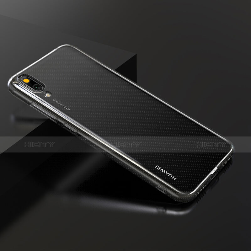 Silikon Hülle Handyhülle Ultra Dünn Schutzhülle Durchsichtig Transparent mit Schutzfolie für Huawei Y7 Prime (2019) Klar