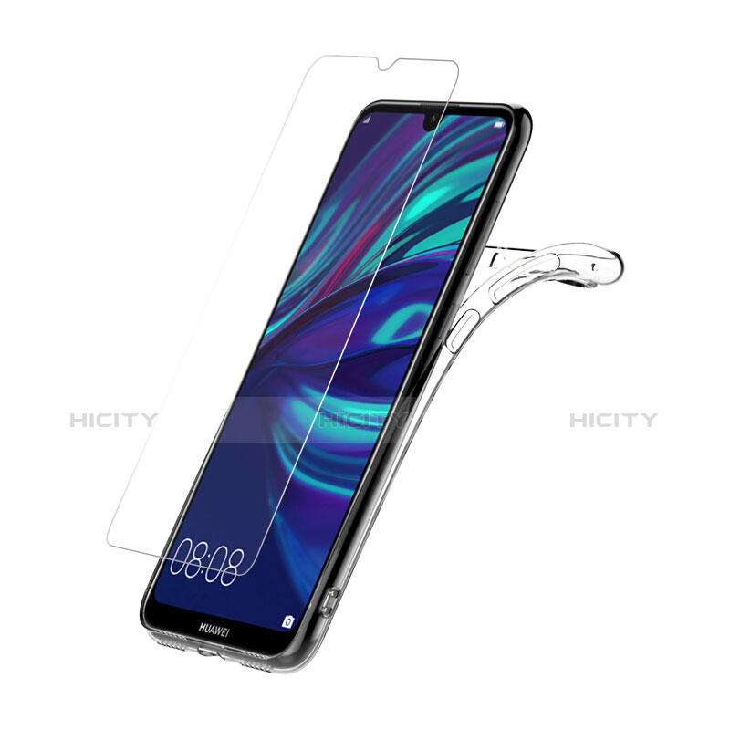 Silikon Hülle Handyhülle Ultra Dünn Schutzhülle Durchsichtig Transparent mit Schutzfolie für Huawei Y7 Prime (2019) Klar