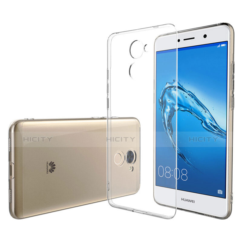 Silikon Hülle Handyhülle Ultra Dünn Schutzhülle Durchsichtig Transparent mit Schutzfolie für Huawei Y7 Prime Klar