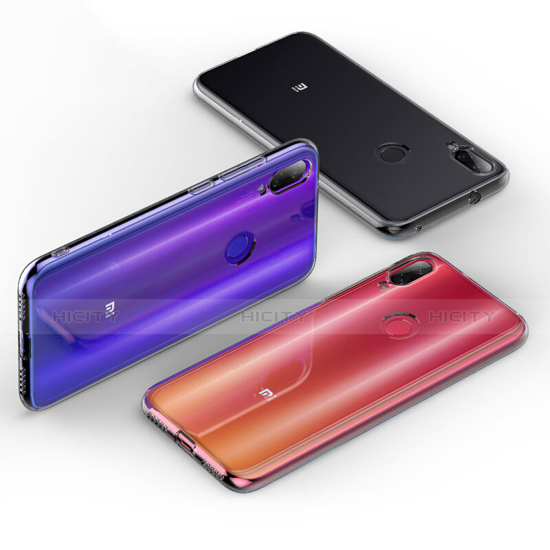 Silikon Hülle Handyhülle Ultra Dünn Schutzhülle Durchsichtig Transparent mit Schutzfolie für Xiaomi Mi Play 4G Klar groß