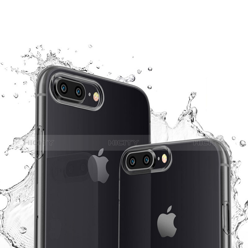 Silikon Hülle Handyhülle Ultra Dünn Schutzhülle Durchsichtig Transparent T03 für Apple iPhone 7 Plus Schwarz Plus