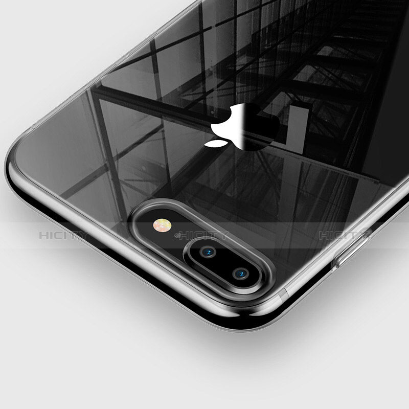 Silikon Hülle Handyhülle Ultra Dünn Schutzhülle Durchsichtig Transparent T03 für Apple iPhone 7 Plus Schwarz groß