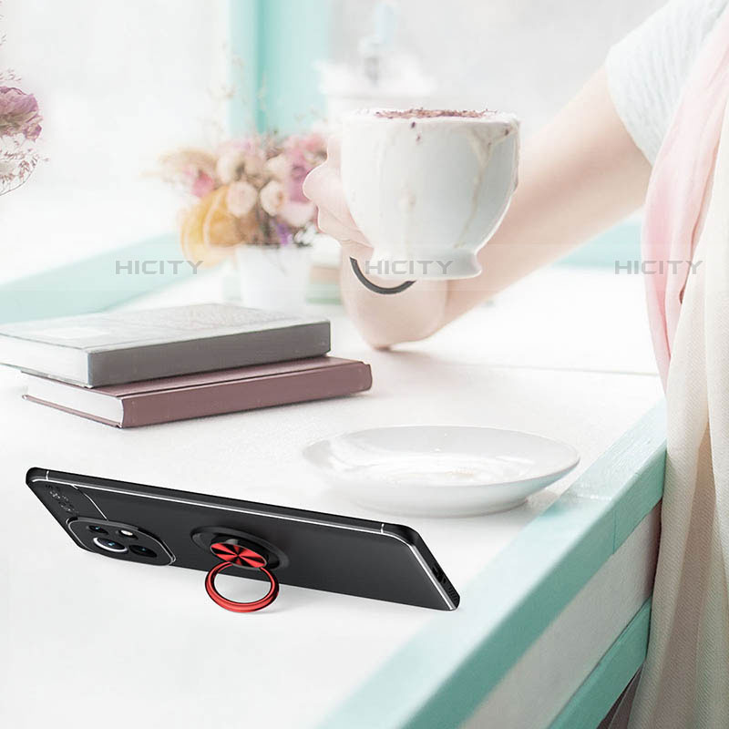 Silikon Hülle Handyhülle Ultra Dünn Schutzhülle Flexible Tasche Silikon mit Magnetisch Fingerring Ständer K01 für Xiaomi Mi 11 5G