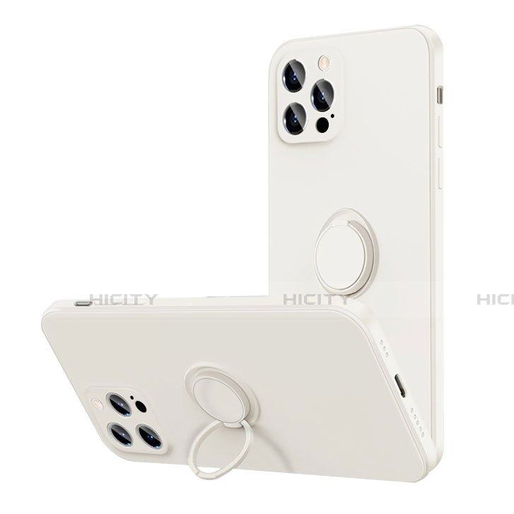 Silikon Hülle Handyhülle Ultra Dünn Schutzhülle Flexible Tasche Silikon mit Magnetisch Fingerring Ständer N01 für Apple iPhone 12 Pro