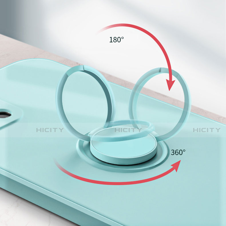Silikon Hülle Handyhülle Ultra Dünn Schutzhülle Flexible Tasche Silikon mit Magnetisch Fingerring Ständer N01 für Apple iPhone 12 Pro Max