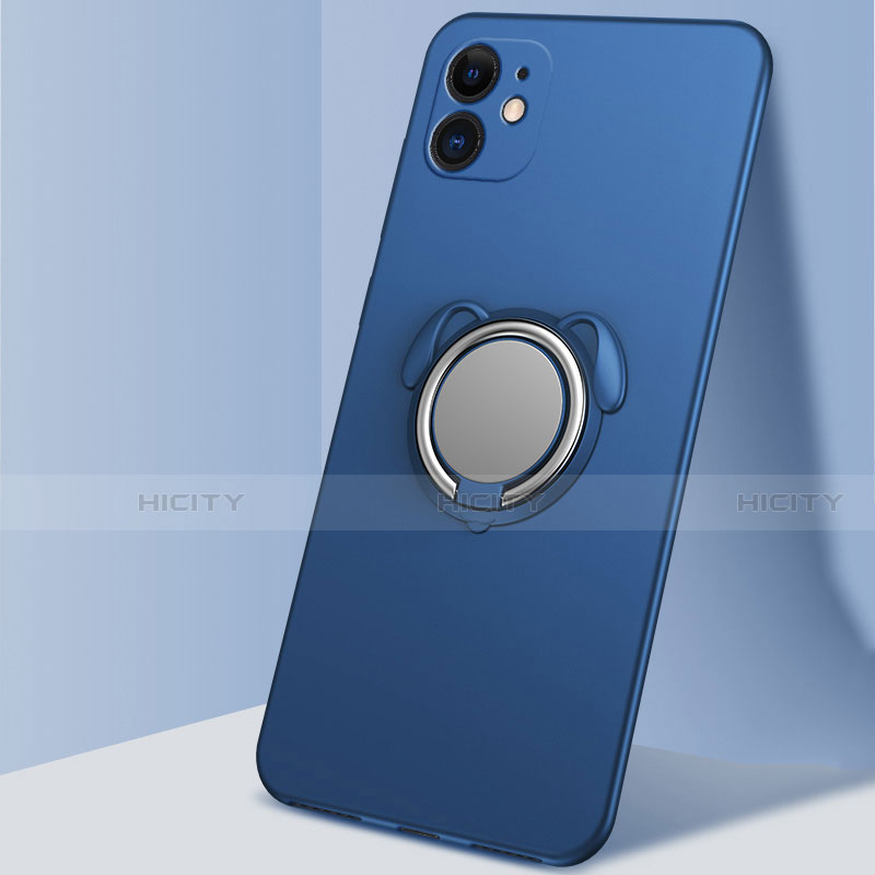 Silikon Hülle Handyhülle Ultra Dünn Schutzhülle Flexible Tasche Silikon mit Magnetisch Fingerring Ständer N02 für Apple iPhone 12 Mini Blau