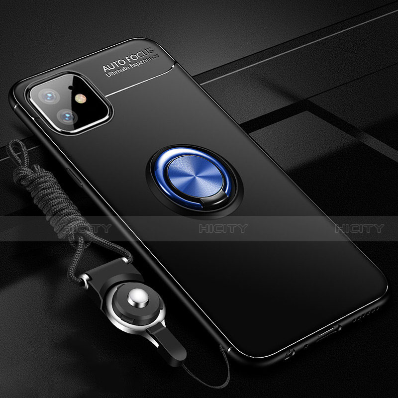 Silikon Hülle Handyhülle Ultra Dünn Schutzhülle Flexible Tasche Silikon mit Magnetisch Fingerring Ständer N03 für Apple iPhone 12