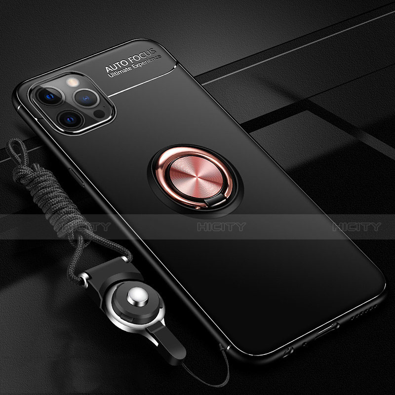 Silikon Hülle Handyhülle Ultra Dünn Schutzhülle Flexible Tasche Silikon mit Magnetisch Fingerring Ständer N03 für Apple iPhone 12 Pro Max groß