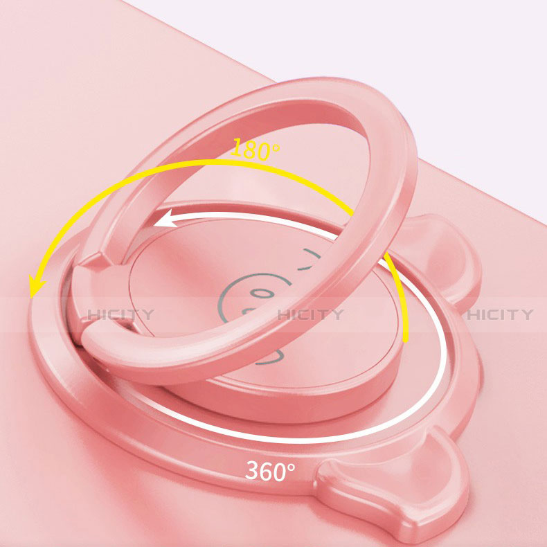 Silikon Hülle Handyhülle Ultra Dünn Schutzhülle Flexible Tasche Silikon mit Magnetisch Fingerring Ständer N04 für Apple iPhone 12 groß