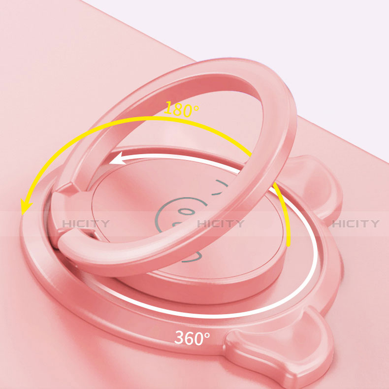 Silikon Hülle Handyhülle Ultra Dünn Schutzhülle Flexible Tasche Silikon mit Magnetisch Fingerring Ständer T01 für Huawei Mate 40E 4G