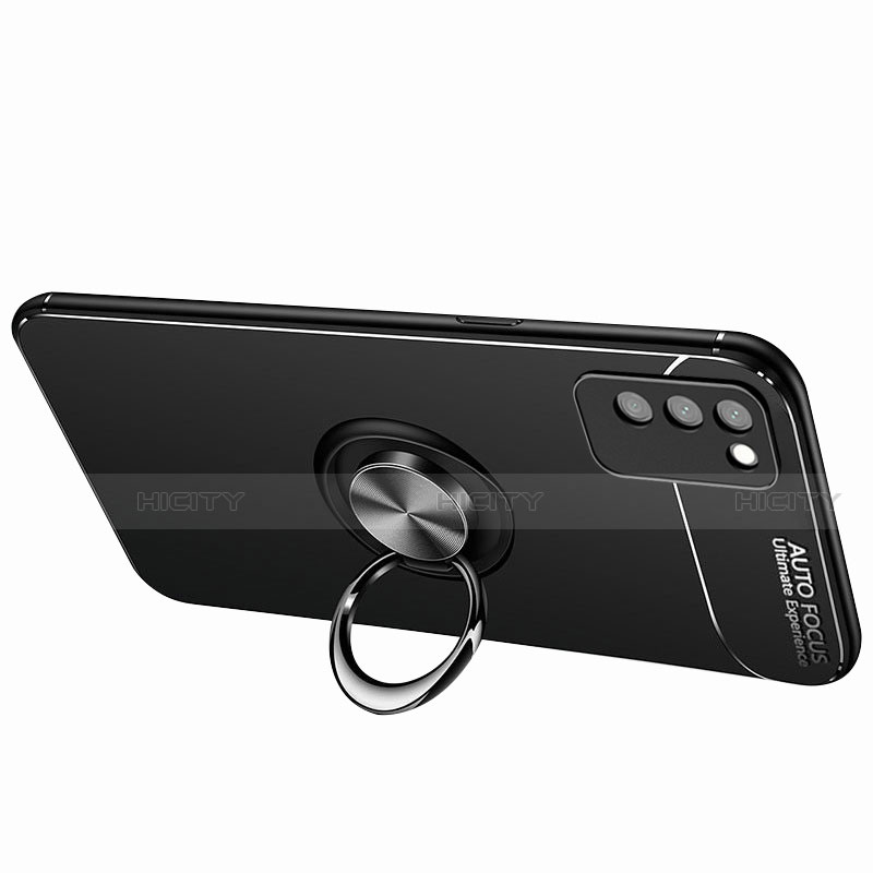 Silikon Hülle Handyhülle Ultra Dünn Schutzhülle Flexible Tasche Silikon mit Magnetisch Fingerring Ständer T02 für Huawei Honor 30 Lite 5G
