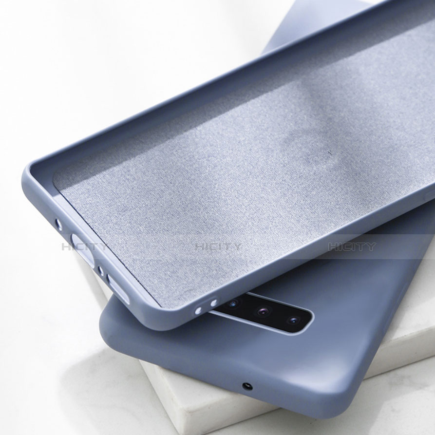 Silikon Hülle Handyhülle Ultra Dünn Schutzhülle Flexible Tasche Silikon mit Magnetisch Fingerring Ständer T02 für Samsung Galaxy S10