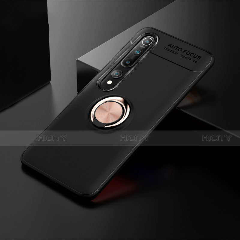 Silikon Hülle Handyhülle Ultra Dünn Schutzhülle Flexible Tasche Silikon mit Magnetisch Fingerring Ständer T02 für Xiaomi Mi 10